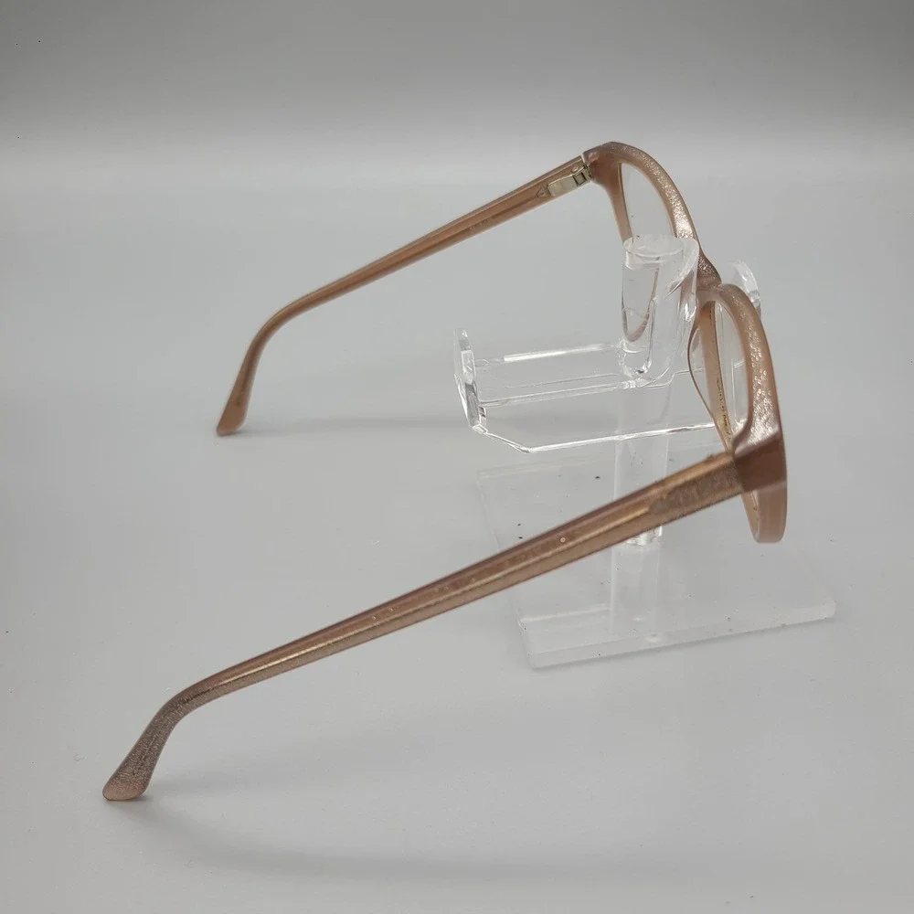 Badgley Mischka Tan Glitter Cat Eye Eyeglass Frames 52-16-135 Shimmer Nude